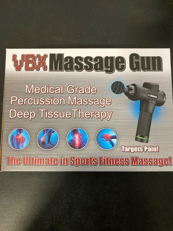 Photo 4 of VBX -  Massage Gun Deep Tissue, Back Massage Gun for Athletes for Pain Relief, Percussion Massager with 10 Massages Heads & Silent Brushless Motor, Christmas Gifts for Men&Women, Black
