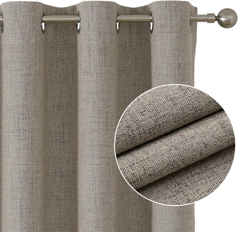 Photo 2 of H. VERSAILTEX -  Linen Blackout Curtains 72 Inches Long, Room Darkening Curains for Bedroom Living Room, Natural Textured Thermal Curtains 72 Inches Long with Grommets(52x72 inch, Linen)
