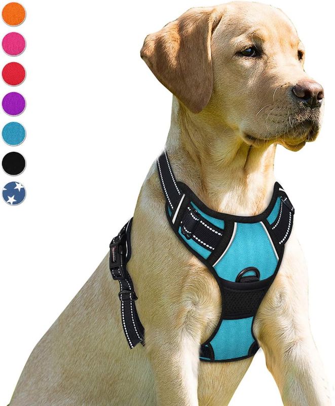Photo 1 of BARKBAY No Pull Dog Harness Front Clip Heavy Duty Reflective Easy Control Handle for Large Dog Walking(Blue,S)

