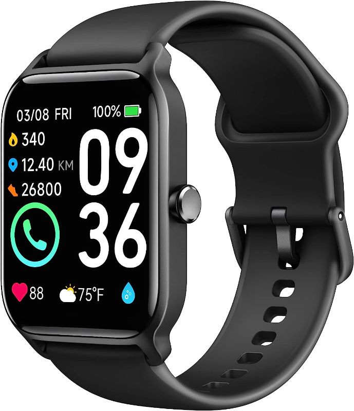 Photo 1 of ESCARU - Smart Watch for Men(Answer/Make Call),Alexa Built-in,1.8"Fitness Tracker with Heart Rate Sleep SpO2 Monitor,100 Sport Mode,5ATM Waterproof,Activity Trackers and Smartwatches for iOS and Android Phones