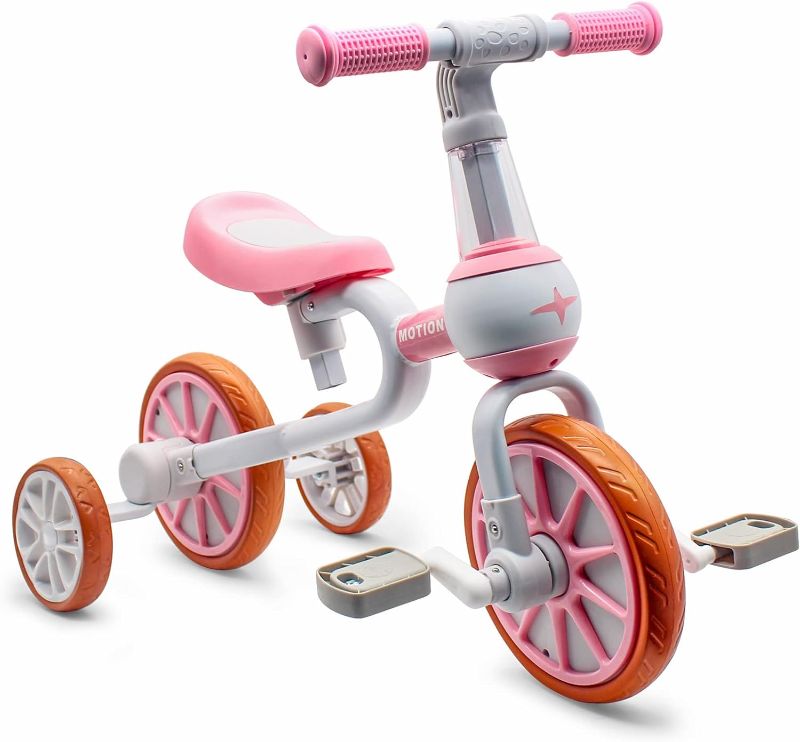 Photo 1 of 3 in 1 Kids Tricycles Gift for 2-4 Years Old Boys Girls with Detachable Pedal and Training Wheels?Baby Balance Bike Trikes Riding Toys for Toddler?Adjustable Seat?
