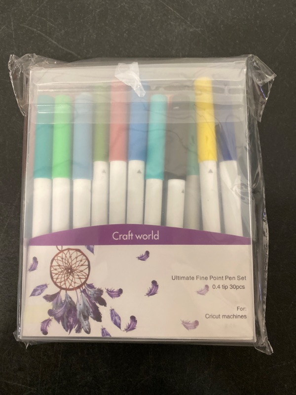 Photo 1 of CRAFT WORLD - 30 PC Assorted Color Fine Point Pens - 0.4 Tip
