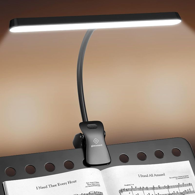Photo 1 of Glocusent 57 LED Super Bright Music Stand Light, Eye Caring Clip-on Piano Light, 3 Color & 5 Brightness, USB-C Rechargeable, Long Lasting up to 140 Hrs, Perfect for The Piano, Sheet Music, Guitar
