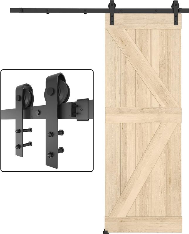 Photo 1 of Dondelight Barn Door Hardware Kit 5FT, Heavy Duty Modular Sliding Door Track Hardware Set for Interior & Exterior Doors
