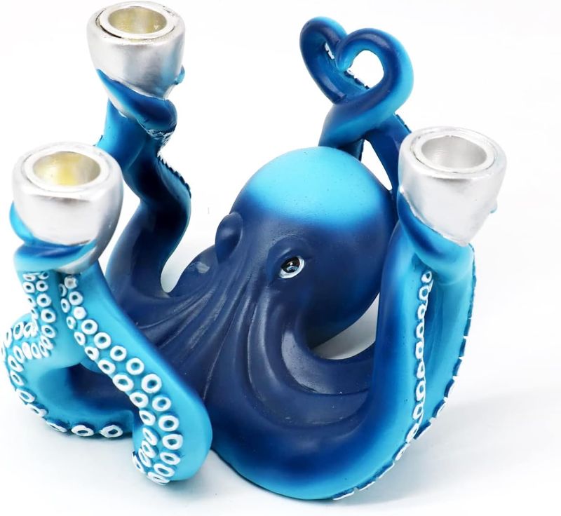 Photo 1 of Koncenttop Octopus Candle Holder, Candle Sticks Holder, Candle Holders for Table Centerpiece Decor, Octopus Shape Resin Candle Holder
