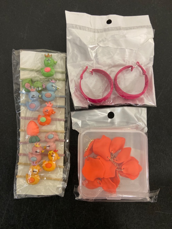 Photo 1 of 3 Piece Miscellaneous Bundle Earrings & Hair ties