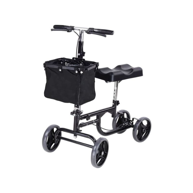 Photo 1 of Steerable Knee Walker Scooter Foldable with Basket Adjusted Height Walking Aid Contoured Knee Platform 295LBS Capacity Rear on-Wheel Brakes
