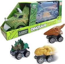 Photo 1 of Dinosaurs Carrier Truck, Dino Transport Toy Vehicles with 3 Mini Dinosaur Pull Back Cars, Perfect Christmas Stocking Stuffers Gifts for 3+ Year Old Kids and Boys
