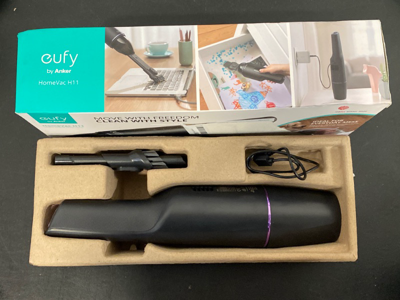 Photo 1 of eufy by Anker, HomeVac H11,Cordless Handheld Vacuum Cleaner,Ultra-Lightweight 1.2lbs,5500Pa Suction Power,USB Charging, for Home Cleaning