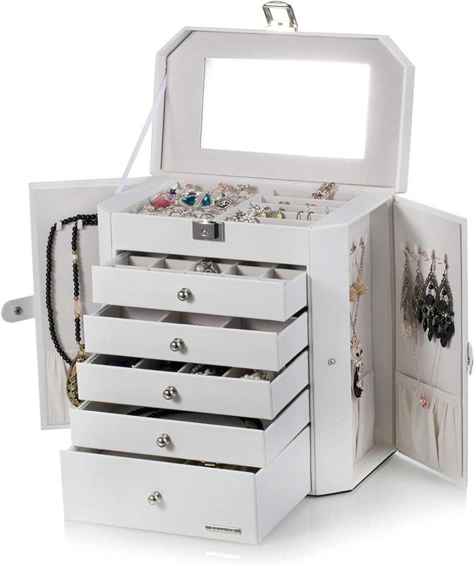 Photo 2 of DITUDO Jewelry Boxes Extra Large jewelry Box Cabinet Armoire Bracelet Necklace Storage Case Jewelry Storage Box (Color : White)