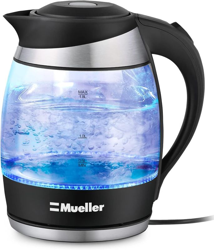 Photo 1 of Mueller Ultra Kettle: Model No. M99S 1500W Electric Kettle with SpeedBoil Tech, 1.8 Liter Cordless with LED Light, Borosilicate Glass, Auto Shut-Off and Boil-Dry Protection