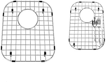 Photo 1 of Starstar 60/40 Double Bowl Kitchen Sink Bottom Two Grids, Racks, Protector Stainless Steel, 16" x 13",14.5" x 11.26"