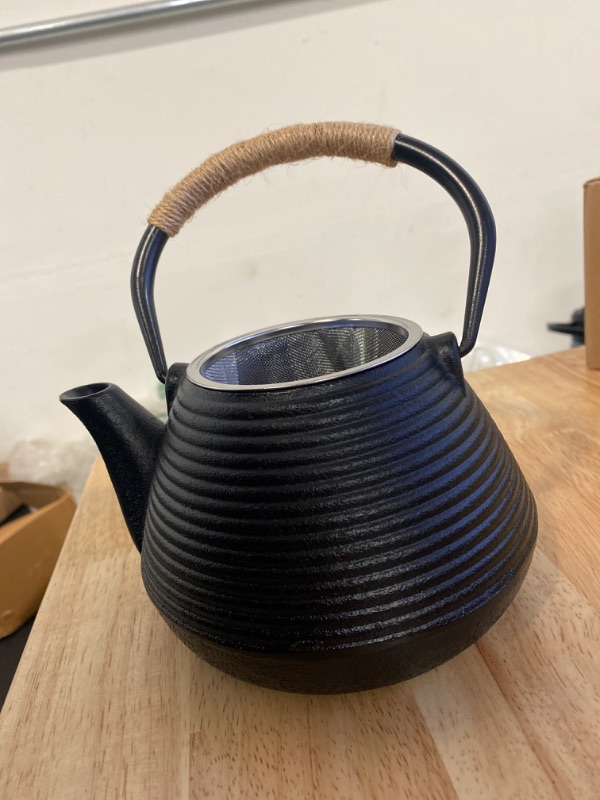 Photo 4 of suyika Japanese Tetsubin Tea Kettle Cast Iron Teapot with Stainless Steel Infuser 30 oz/900 ml