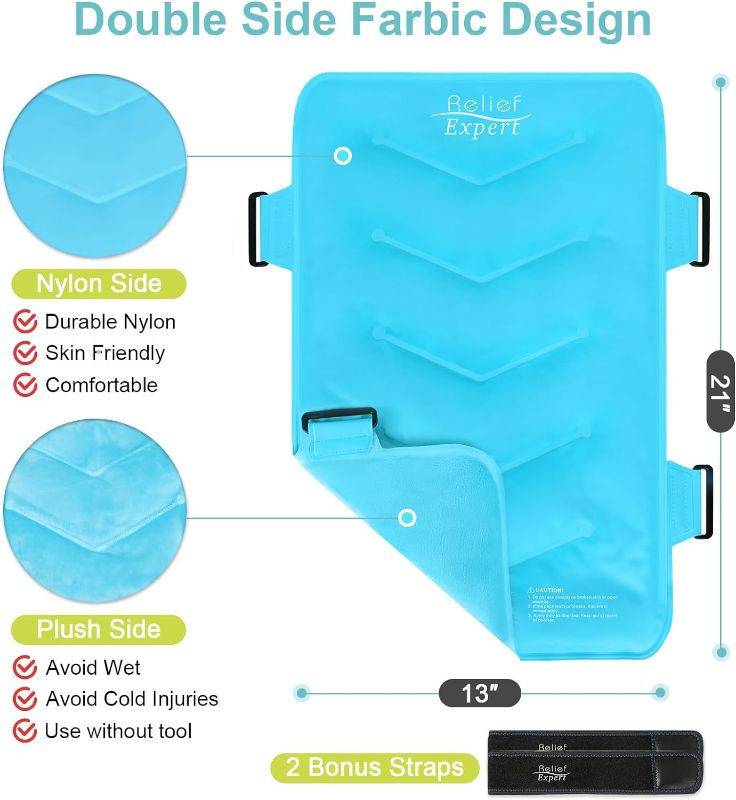 Photo 3 of Relief Expert Extra Large Back Ice Pack (13”x21”) - Reusable Ice Wrap for Back Pain Relief- Cold Compress Therapy for Ice Pads for Injuries, Swelling, Bruises & Sprains, XXL
Visit the Relief Expert Store
