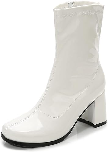 Photo 1 of Women's Go Go Boots Mid Calf Block Heel Zipper Boot