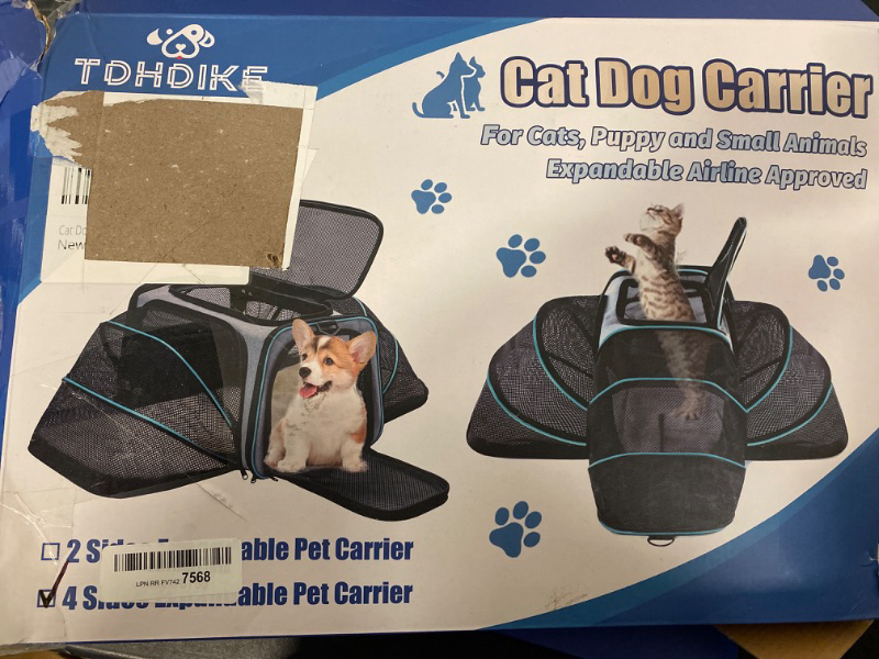 Photo 4 of Cat Dog Carrier - Airline Approved Expandable Soft-Sided Pet Carrier with Removable Fleece Pad and Pockets, for Cats/Puppy and Small Animals Large