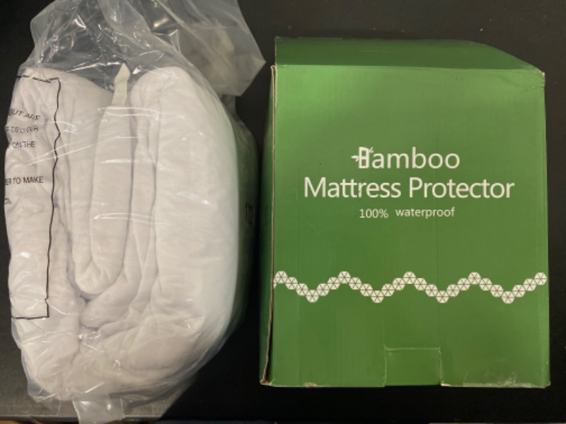 Photo 3 of Bamboo Waterproof Mattress Protector Cal King Size - 3D Air Fiber Cooling Mattress Cover Breathable Ultra Soft, Mattress Pad Noiseless Fits up to 26'' Deep Pocket Mattress Machine Washable