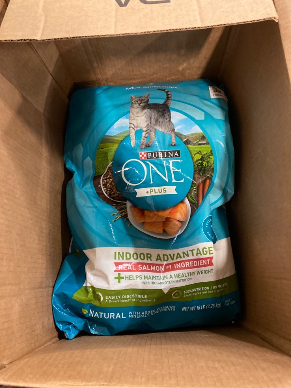 Photo 2 of Purina ONE Natural Low Fat, Indoor Dry Weight Control High Protein Cat Food Plus Indoor Advantage with Real Salmon - 16 lb. Bag