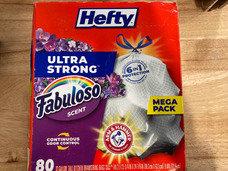 Photo 2 of Hefty Ultra Strong Tall Kitchen Trash Bags, Fabuloso Scent, 13 Gallon, 80 Count