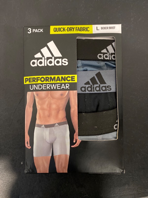 Photo 2 of adidas Men's 3-Pk. Performance Boxer Briefs LARGE 