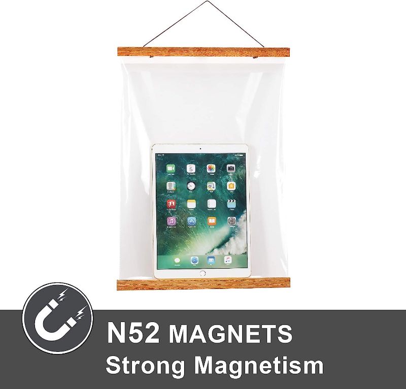 Photo 3 of 3 WITCOLOR Magnetic Poster Hanger Frame, Teak Magnet Poster Frame 12x16 12x18 12x36 for Kids Paintings, Photos, Maps, Scrolls, Picture, Canvas Works and Art Prints