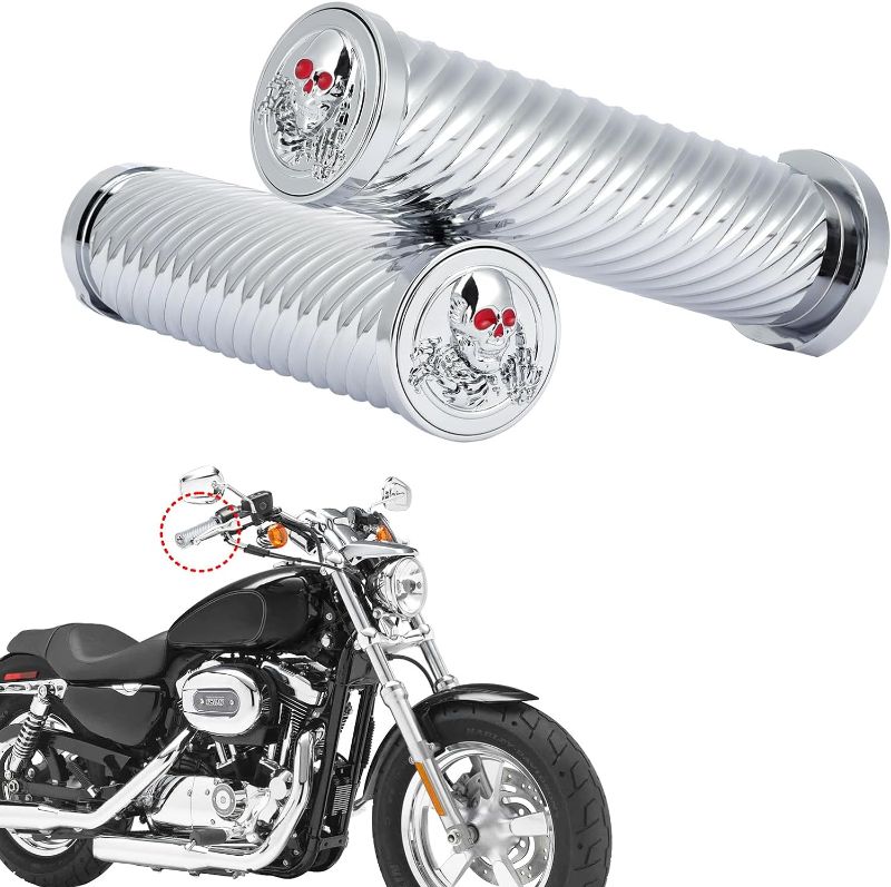 Photo 1 of Citanigo Motorcycle Handle Bars Hand Grips Fit for Harley Sportster Touring Dyna Softail(Silver)