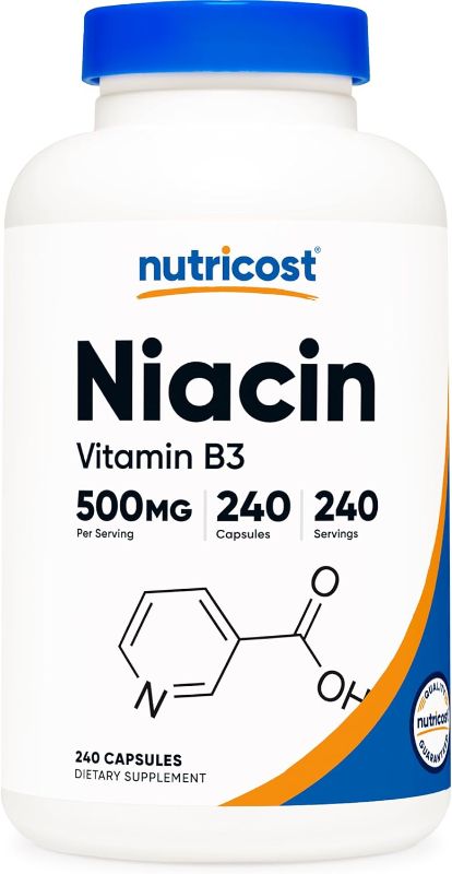Photo 1 of Nutricost Niacin (Vitamin B3) 500mg, 240 Capsules - with Flushing, Non-GMO, Gluten Free