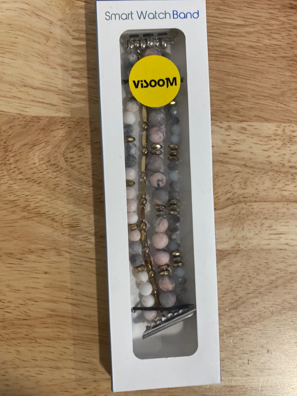 Photo 3 of VISOOM Beaded Boho Bracelet Compatible for Apple Watch Band 40mm/38mm/41mm Series 9 8 7 SE Series 6/5/4 Women Fashion Cute Handmade Crystal Beads Stretchy Watch Strap for iWatch Bands Series 3/2/1 Replacement