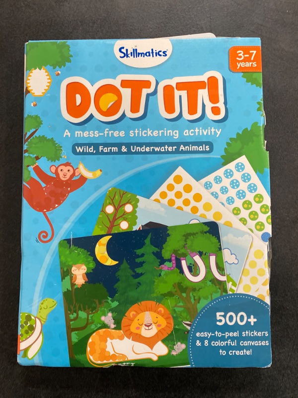 Photo 2 of Skillmatics Art Activity - Dot It Animals, No Mess Sticker Art for Kids, Craft Kits, DIY Activity, Gifts for Boys & Girls Ages 3, 4, 5, 6, 7, Travel Toys for Toddlers