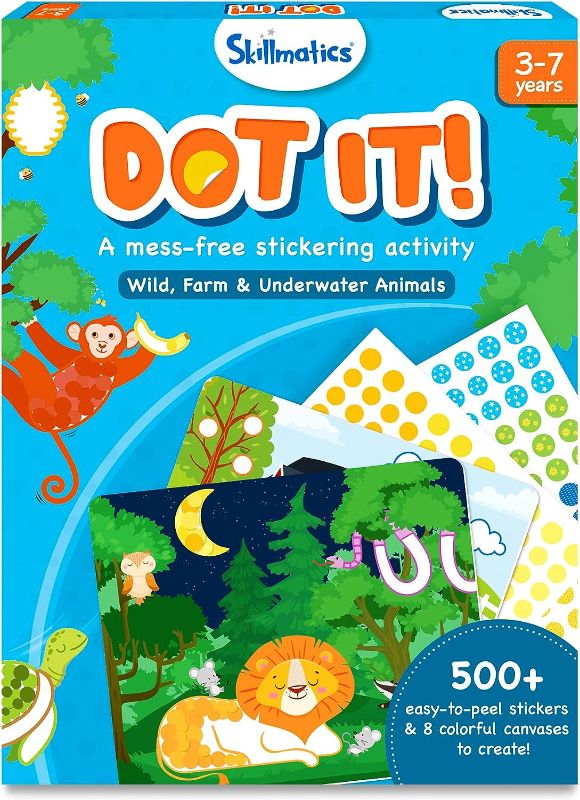 Photo 1 of Skillmatics Art Activity - Dot It Animals, No Mess Sticker Art for Kids, Craft Kits, DIY Activity, Gifts for Boys & Girls Ages 3, 4, 5, 6, 7, Travel Toys for Toddlers