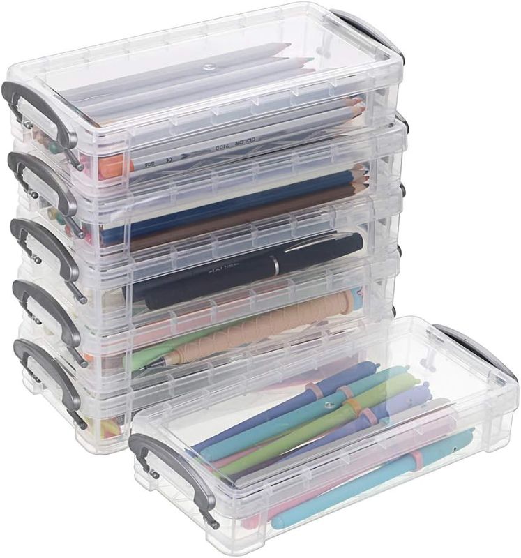 Photo 1 of  Large Capacity Pencil Box, Office Supplies Storage Organizer Box, Brush Painting Pencils Storage Box Watercolor Pen Container Drawing Tools(6 Pack)