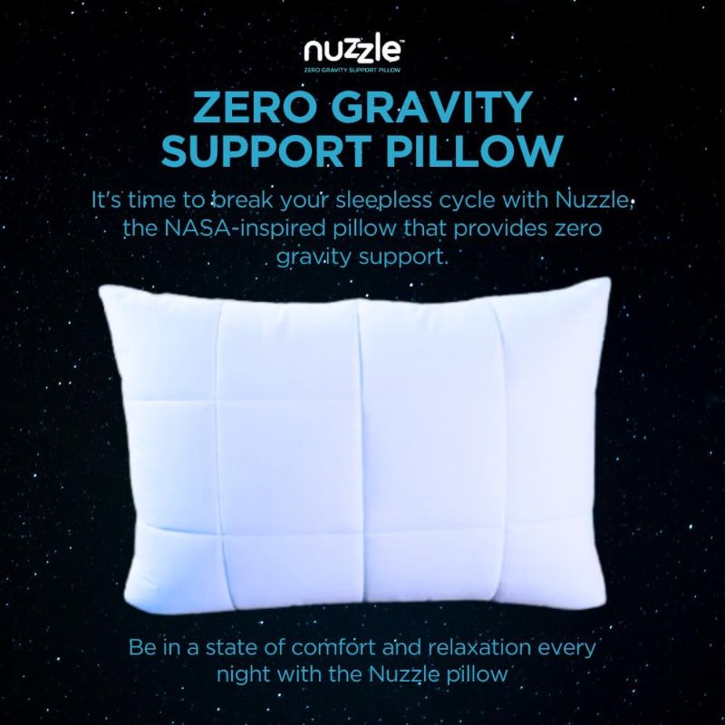 Photo 2 of Nuzzle AS-SEEN-ON-TV Bed Pillow for Sleeping - Ultra Cool and Comfortable - Two Adjustable Inner Layers for Comforting Support - Perfect for Side, Back, and Stomach Sleepers - King Size