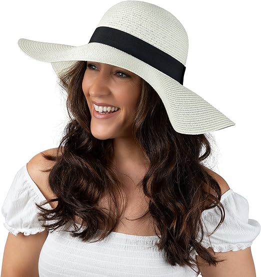Photo 1 of Women Floppy Sun Hat with Wide Brim—Foldable Roll-Up Straw Beach Hat UPF 50 size- SMALL 