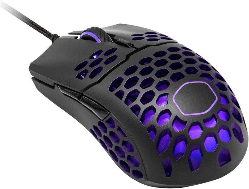 Photo 1 of Cooler Master MM711 RGB-LED Lightweight 60g Wired Gaming Mouse - 16000 DPI Optical Sensor, 20 Million Click Omron Switches, Smooth Glide PTFE Feet, and Ambidextrous Honeycomb Shell - Matte Black