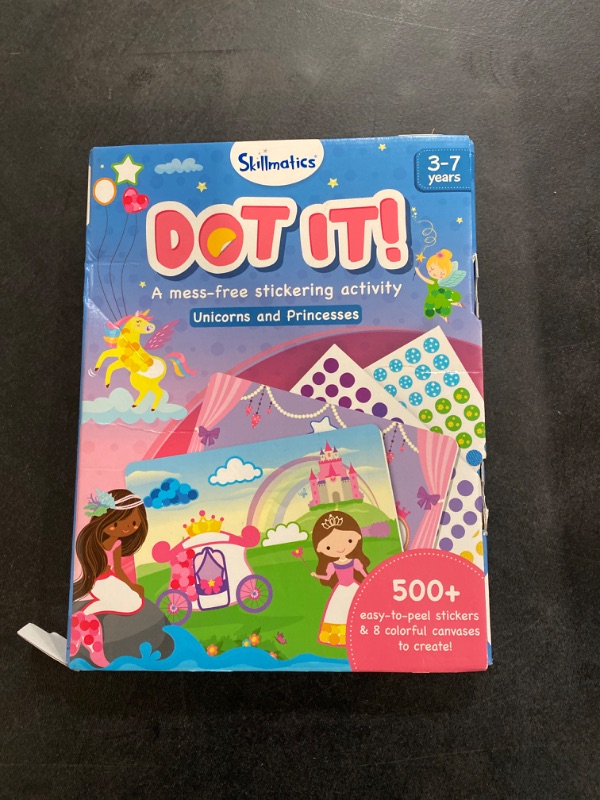 Photo 3 of Skillmatics Art Activity - Dot It Unicorns & Princesses, No Mess Sticker Art for Kids, Craft Kits, DIY Activity, Gifts for Boys & Girls Ages 3, 4, 5, 6, 7, Travel Toys for Toddlers