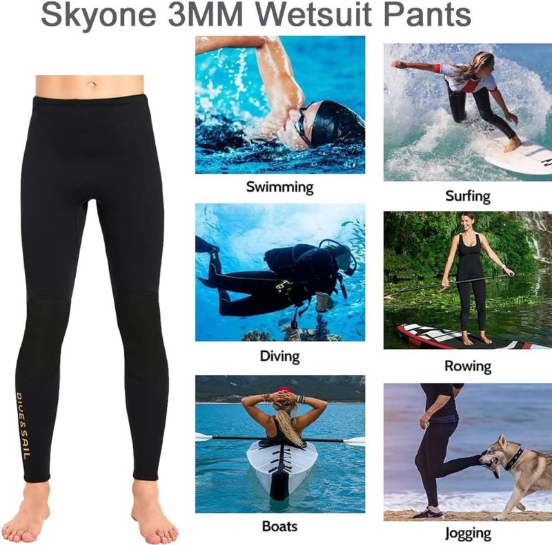 Photo 2 of Wetsuit Pant Neoprene Pants for Women Men 3MM Snorkeling Scuba Long Pant Leggings, 2MM 1.5MM Diving Swim Tights Pants Wetsuits Shorts Sun Protection for Surfing Cold, M