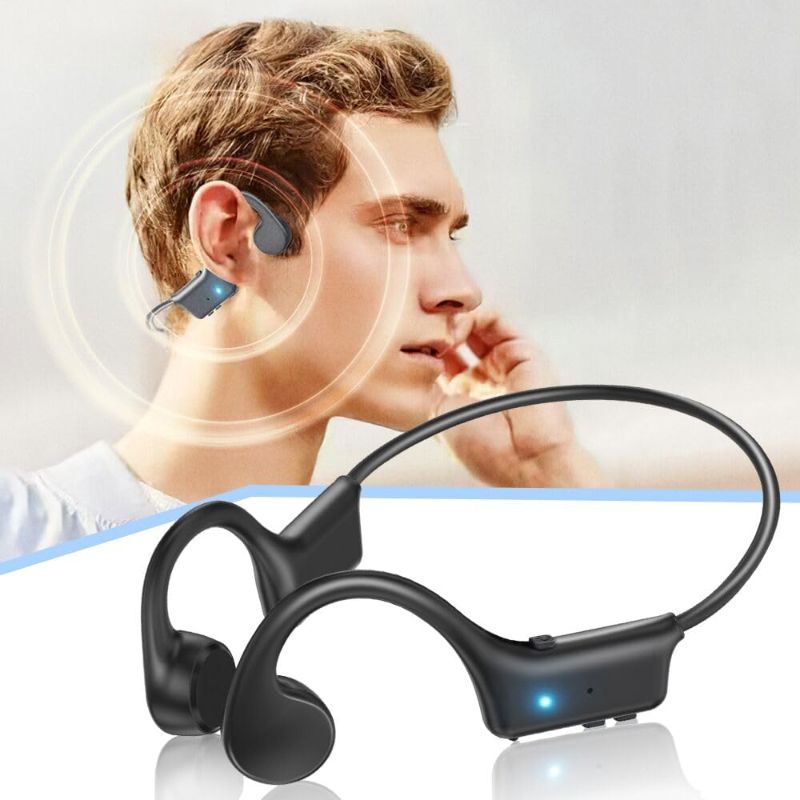 Photo 1 of Bone Conduction Headphones, 2023 Upgraded Open-Ear Wireless Bluetooth Sport Headphones with Mic, 8Hr Playtime, Fast Charging, Waterproof Wireless Earphones for Workout, Running, Gym, Hiking, Cycling