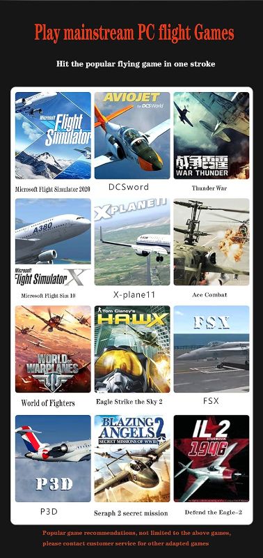 Photo 1 of PXN-USB Flight simulation stick PC Flight Joystick Flight Joystick Controller, with Vibration Function Throttle Control, 12 Programmable Buttons, Compatible with Windows PC XP/VISTA/7/8