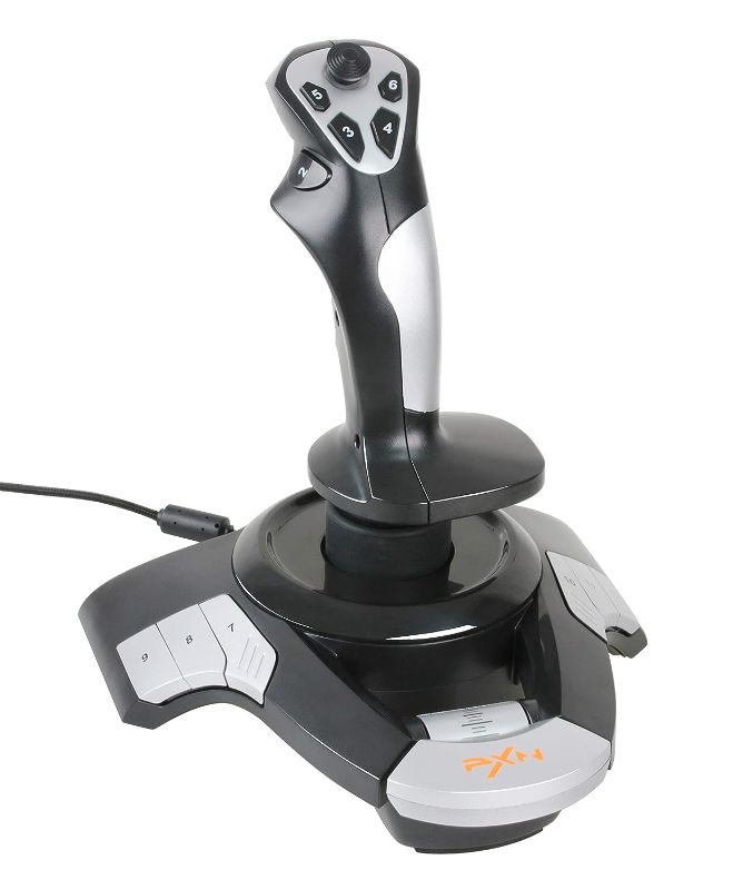 Photo 1 of PXN-USB Flight simulation stick PC Flight Joystick Flight Joystick Controller, with Vibration Function Throttle Control, 12 Programmable Buttons, Compatible with Windows PC XP/VISTA/7/8