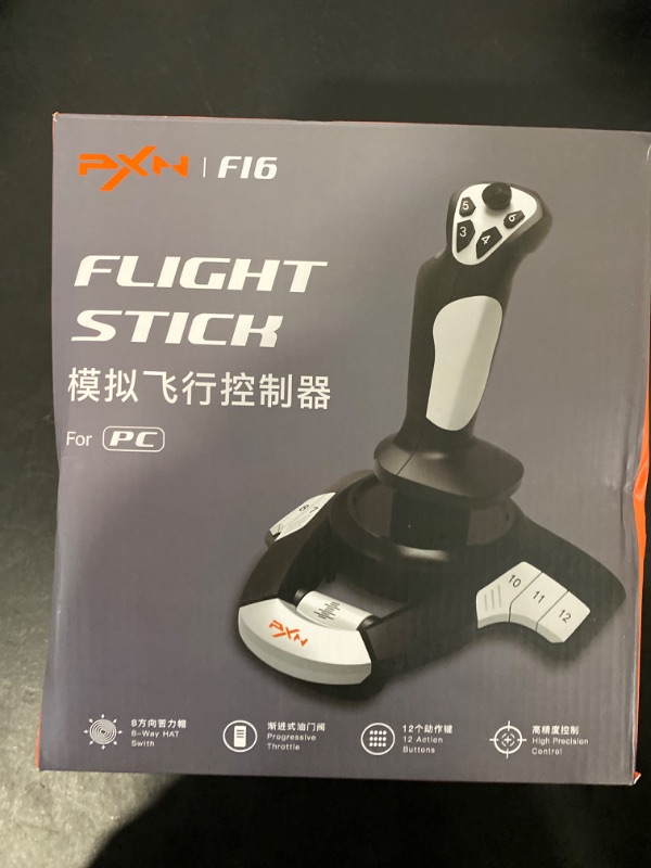 Photo 1 of PXN-USB Flight simulation stick PC Flight Joystick Flight Joystick Controller, with Vibration Function Throttle Control, 12 Programmable Buttons, Compatible with Windows PC XP/VISTA/7/8