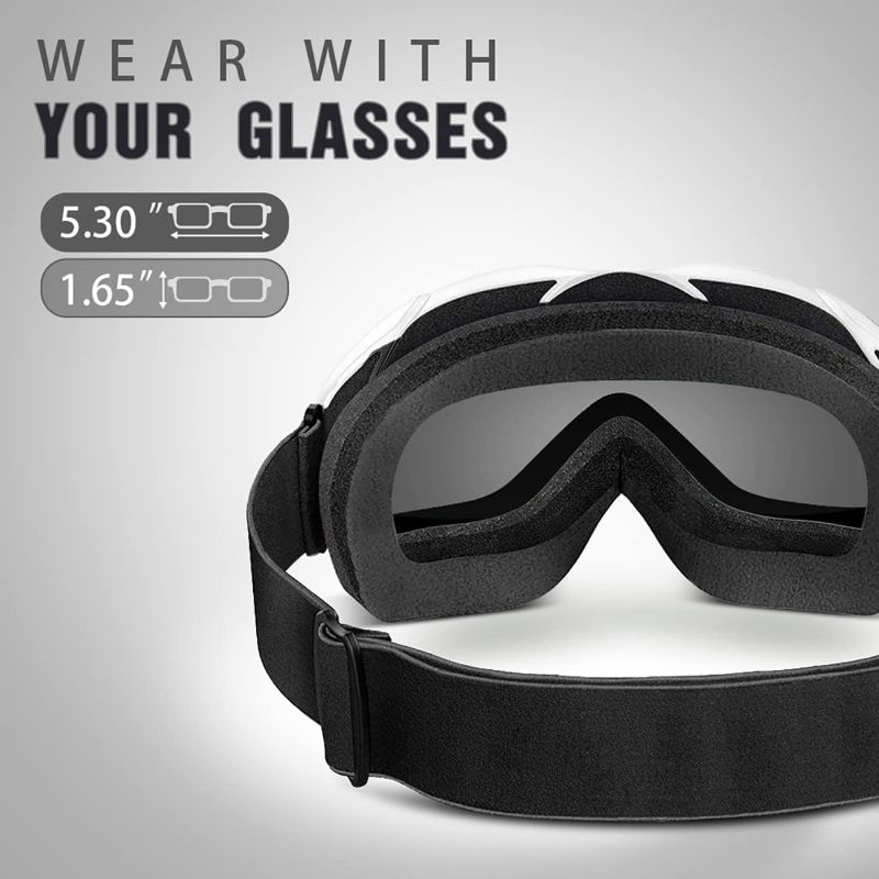 Photo 2 of OutdoorMaster OTG Ski Goggles - Over Glasses Ski/Snowboard Goggles for Men, Women & Youth - 100% UV Protection
