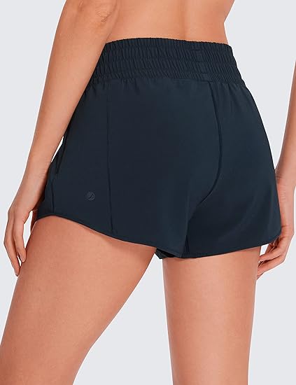 Photo 1 of CRZ YOGA High Waisted Running Shorts for Women 2.5" - Mesh Liner Quick Dry Sport Athletic Workout Shorts with Zipper Pocket XL