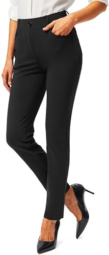 Photo 1 of Womens Dress Pants with Pockets Stretch Work Leggings for Women Pull On Skinny Slacks for Business Office Casual L