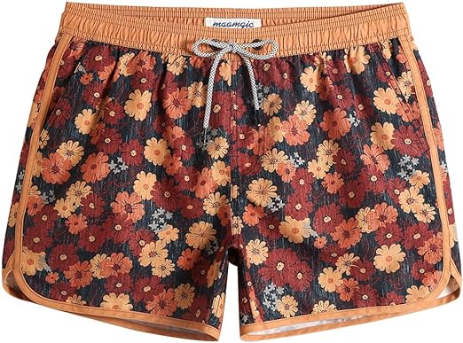 Photo 1 of maamgic Mens Boys Short 80s 90s Vintage Swim Trunks with Mesh Lining Quick Dry Swim Suits Board Shorts