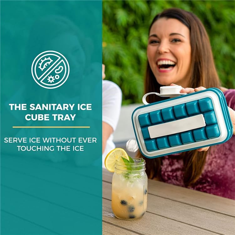 Photo 2 of Sanitary Silicone Ice Tray for Freezer Make And Serve Without Ever Touching Ice Portable Reusable Ice Cube Tray Bottle