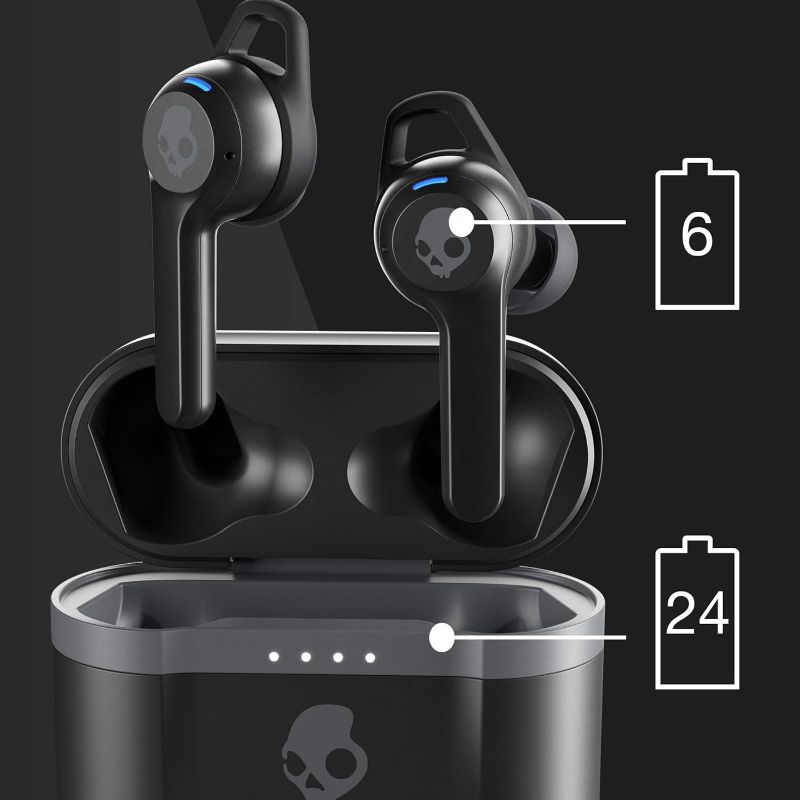 Photo 2 of Skullcandy Indy Evo In-Ear Wireless Earbuds, 30 Hr Battery, Microphone, Works with iPhone Android and Bluetooth Devices - Black