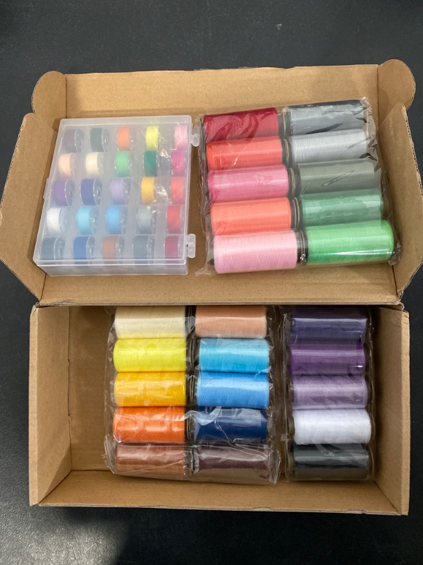 Photo 3 of  72Pcs Bobbins Sewing Thread Kits, 437 Yards Per Thread Spools, Prewound Bobbin with Case 36 Colors Sewing Supplies for Hand & Machine Sewing, Emergency and Travel, DIY and Home