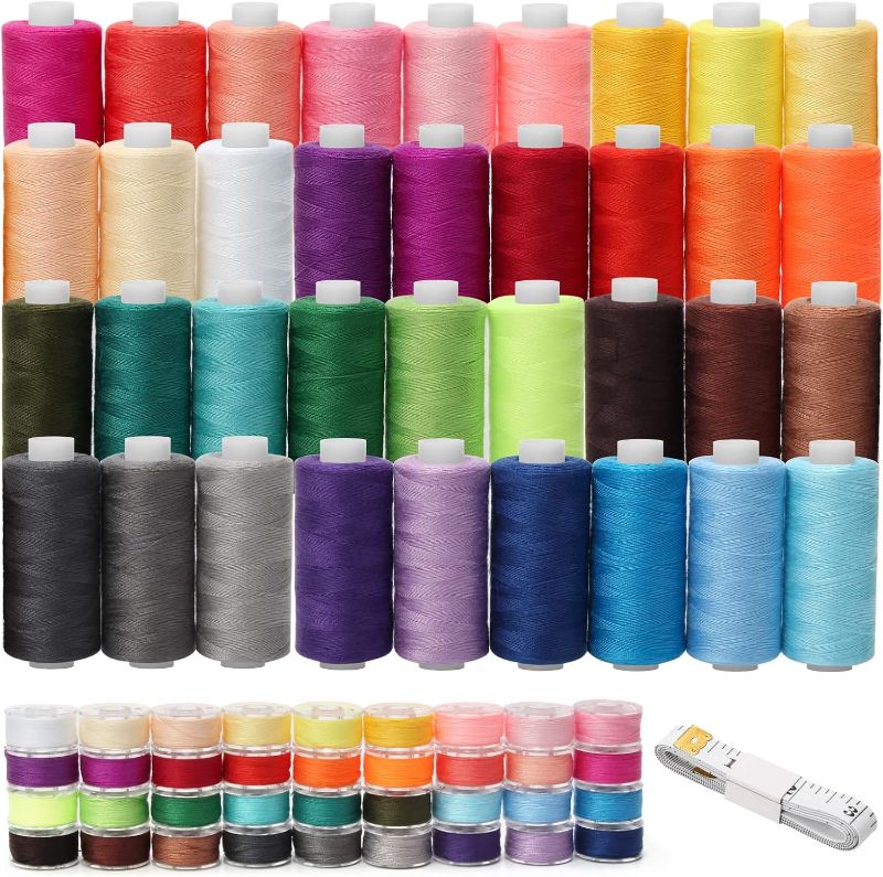 Photo 1 of  72Pcs Bobbins Sewing Thread Kits, 437 Yards Per Thread Spools, Prewound Bobbin with Case 36 Colors Sewing Supplies for Hand & Machine Sewing, Emergency and Travel, DIY and Home