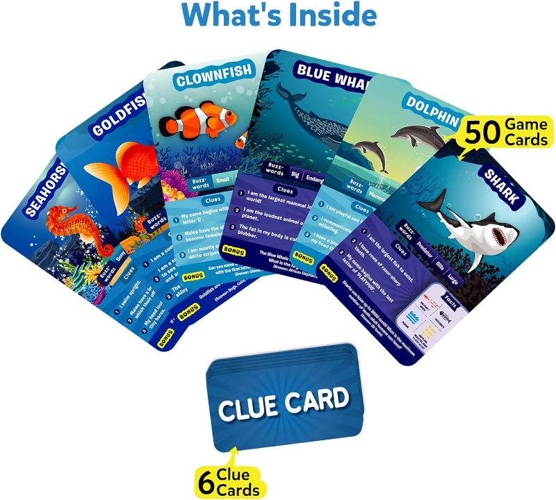 Photo 2 of Skillmatics Card Game - Guess in 10 Underwater Animals, Gifts for 8 Year Olds and Up, Quick Game of Smart Questions, Fun Family Game