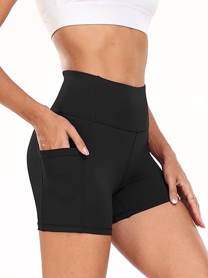 Photo 1 of High Waist Yoga Shorts for Women 3'' / 4'' / 6'' / 7'' / 8'' Naked Feeling Workout Running Biker Shorts with pockets, SMALL 